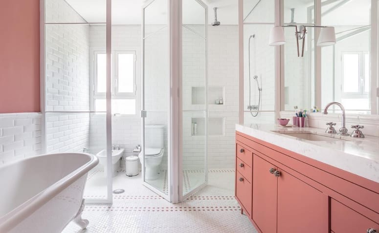 Transforme Seu Banheiro: 80 Inspirações em Rosa Que Você Precisa Ver! 3 Suite Arquitetos