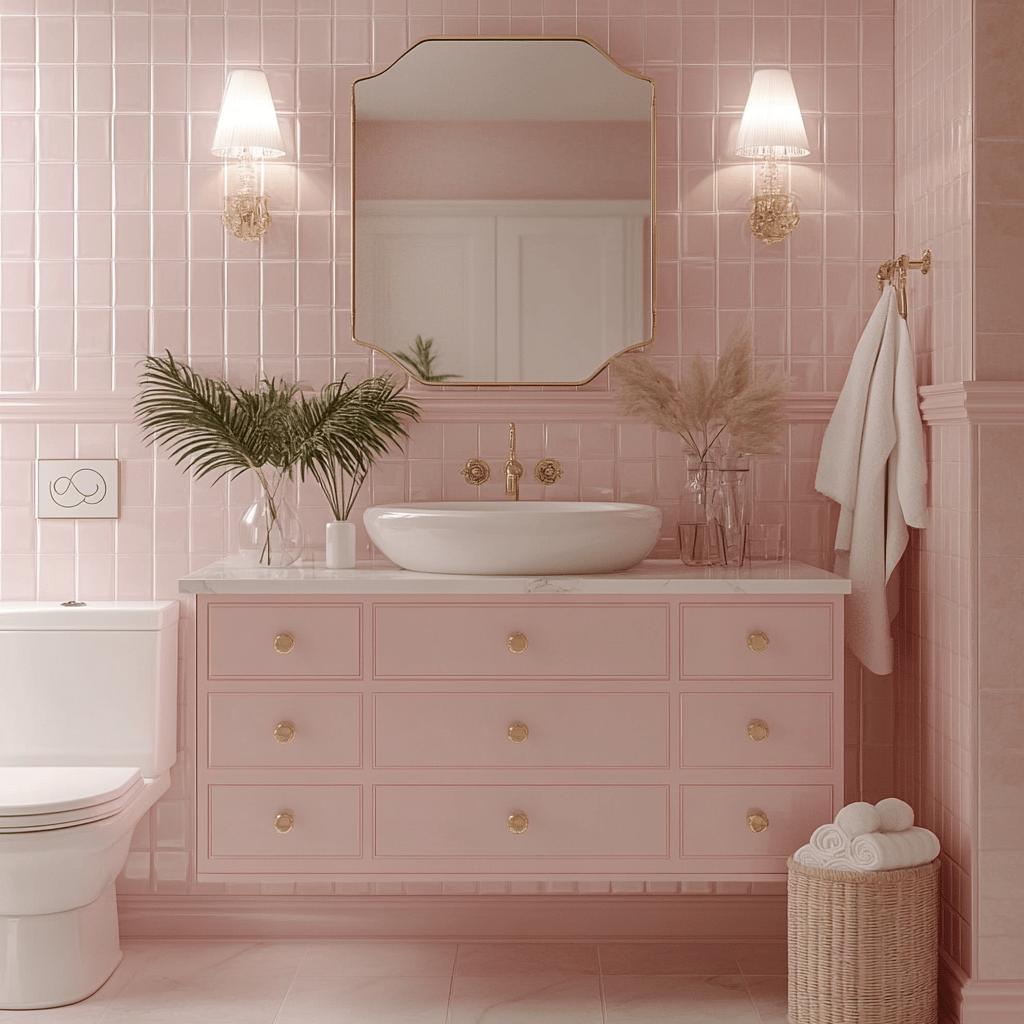 Transforme Seu Banheiro: 80 Inspirações em Rosa Que Você Precisa Ver! 2 80 FOTOS PARA QUEM SONHA EM TER UM BANHEIRO ROSA