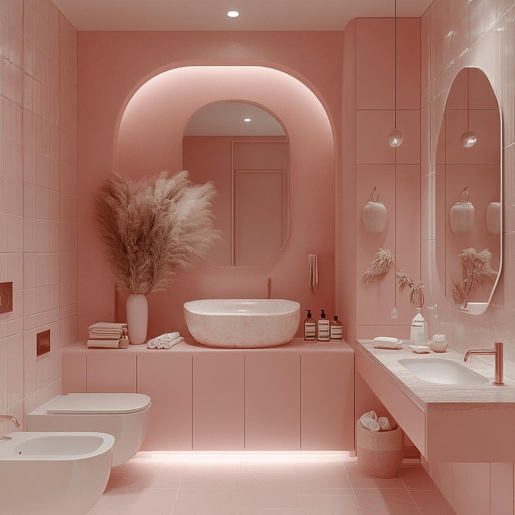 Transforme Seu Banheiro: 80 Inspirações em Rosa Que Você Precisa Ver! 6 80 FOTOS PARA QUEM SONHA EM TER UM BANHEIRO ROSA