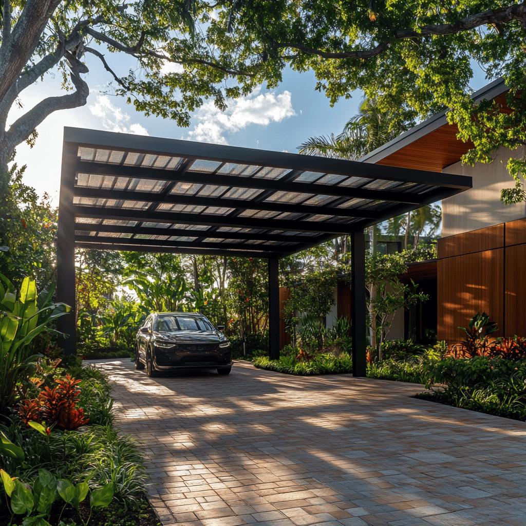 Revele o Potencial da Sua Garagem: 50 Inspirações que Transformam Espaços! 8 Cobertura para garagem: 50 inspirações que farão toda a diferença
