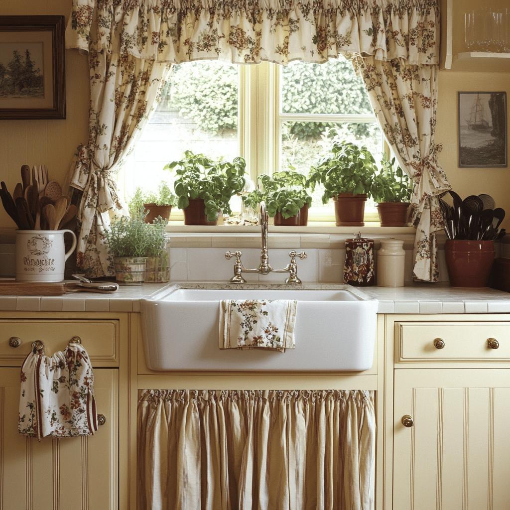 Ideias inspiradoras para decoração de cortinas na cozinha 2 Cortina para pia: 40 ideias encantadoras para decorar sua cozinha