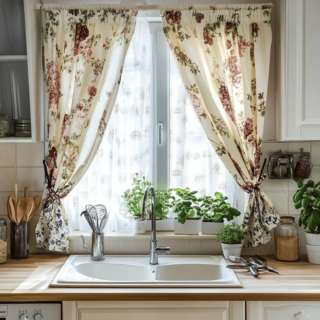 Ideias inspiradoras para decoração de cortinas na cozinha 4 Cortina para pia: 40 ideias encantadoras para decorar sua cozinha