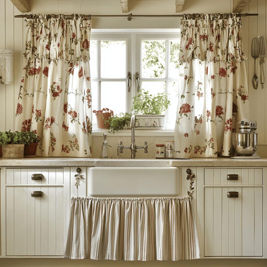 Ideias inspiradoras para decoração de cortinas na cozinha 6 Cortina para pia: 40 ideias encantadoras para decorar sua cozinha
