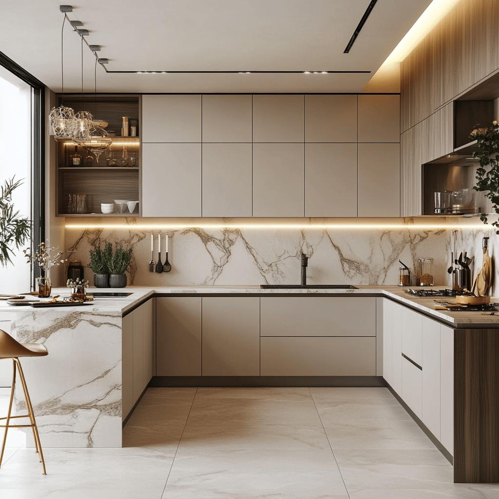 Transforme sua Cozinha: 90 Ideias Incríveis em U que Você Precisa Conhecer! 4 90 Projetos de Cozinha em U para Adotar