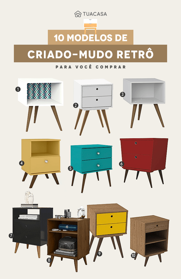 Transforme Seu Espaço: Onde Encontrar o Criado-Mudo Retrô Perfeito e Inspire-se na Decoração! 5 Foto de criado mudo retro comprar - 1