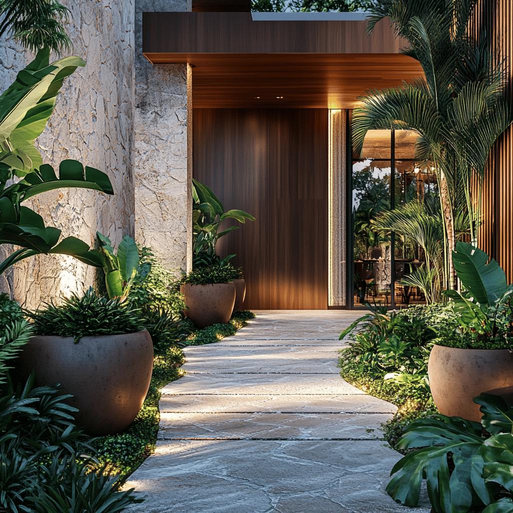 Entrada de casa com pedras, vasos e iluminação solar: simples e charmosa 4 Entrada de casa com pedras, vasos e iluminação solar: simples e charmosa
