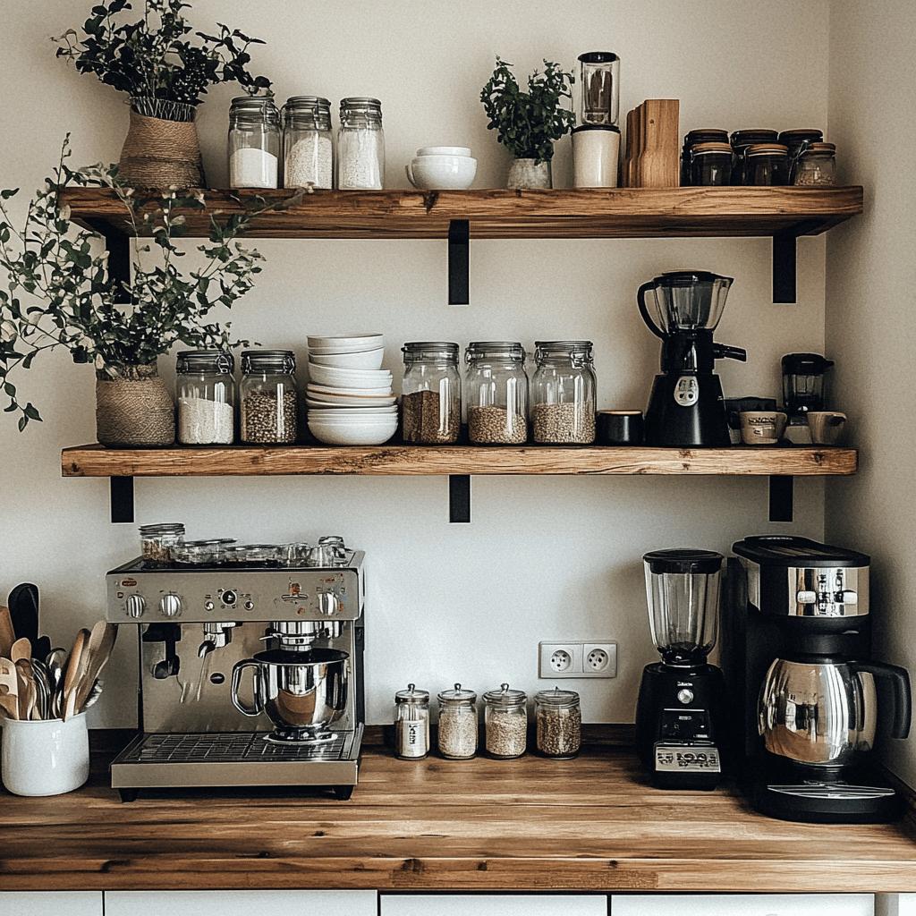 Descubra 30 Estantes Incríveis para Organizar e Transformar a Decoração da sua Cozinha! 2 30 Ideias de Estantes para Cozinha que Vão Organizar sua Decoração