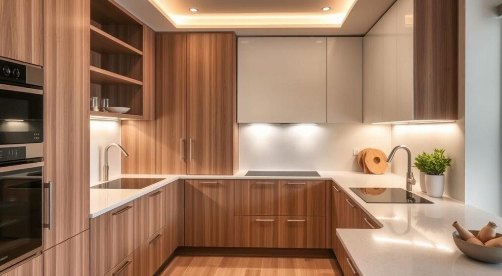 Transforme sua Cozinha: O Segredo dos Armários Planejados que Encantam e Otimizam Espaços! 9 Imagem de uma cozinha funcional que mostra a importância do planejamento de espaço.