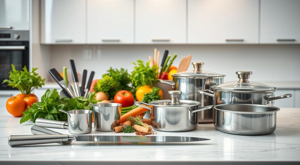 Descubra como transformar seu espaço com estas dicas de design surpreendentes! 9 Imagem mostrando diferentes materiais utilizados em cozinhas planejadas.