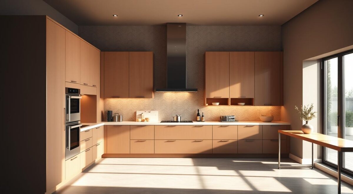 Descubra como transformar seu espaço com estas dicas de design surpreendentes! 3 Imagem de uma cozinha planejada mostrando detalhes de organização e espaço.