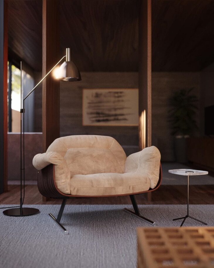 Descubra 70 Poltronas de Leitura Confortáveis e Modernas que Transformam Seu Espaço! 9 Imagem de uma poltrona amarela moderna com um design arrojado.