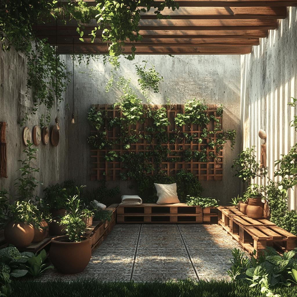 Decoração de quintal com pallets: jardim e banco com toque rústico 3 Decoração de quintal com pallets: jardim e banco com toque rústico
