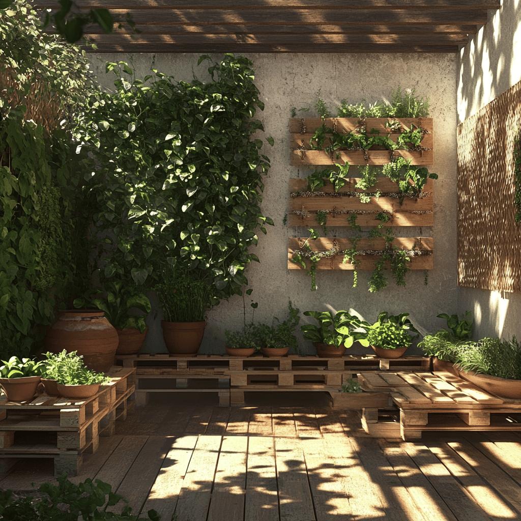 Decoração de quintal com pallets: jardim e banco com toque rústico 2 Decoração de quintal com pallets: jardim e banco com toque rústico