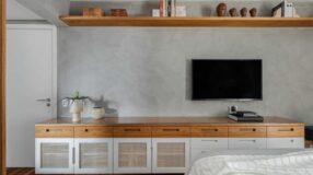 Modelo de quarto preto decorado