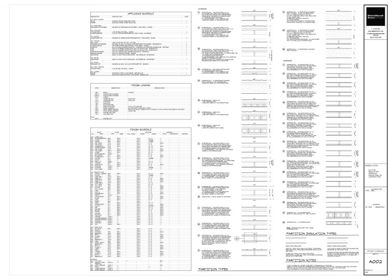 Entendendo os Diferentes Tipos de Paredes em Gráficos Arquitetônicos 7 Página do nosso desenho de construção que inclui todos os vários tipos de parede.