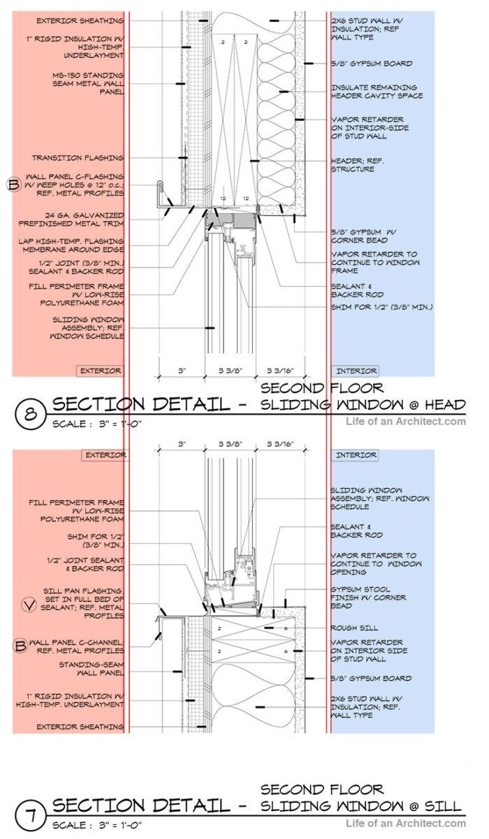 Introdução ao Alinhamento e Notas de Desenho em Arquitetura Gráfica 9 Versão renderizada da imagem anterior, mostrando melhor a relação entre as notas e alinhamentos dos detalhes.