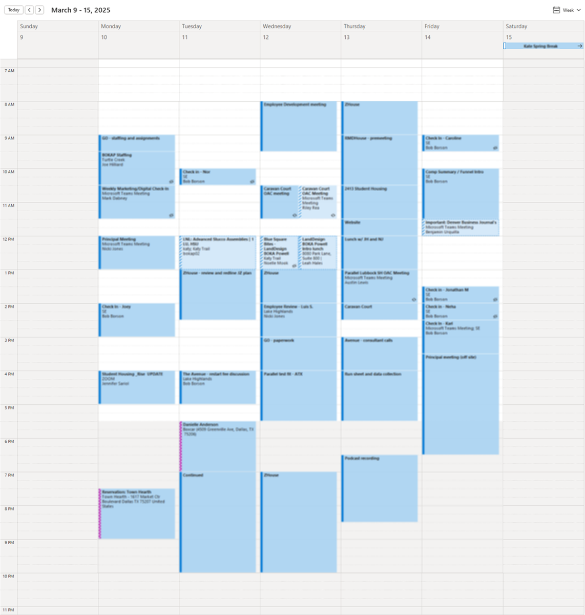 Uma Visão Semanal da Rotina de um Arquiteto 5 olhar para meu calendário de trabalho para a semana que estamos discutindo hoje