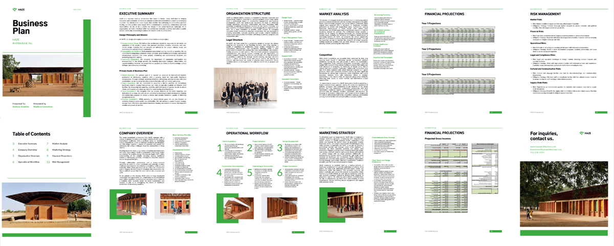 Dicas Práticas para Iniciar um Negócio de Arquitetura com Sucesso 5 Exemplo de um plano de negócios de um estudante da turma de Andrew.