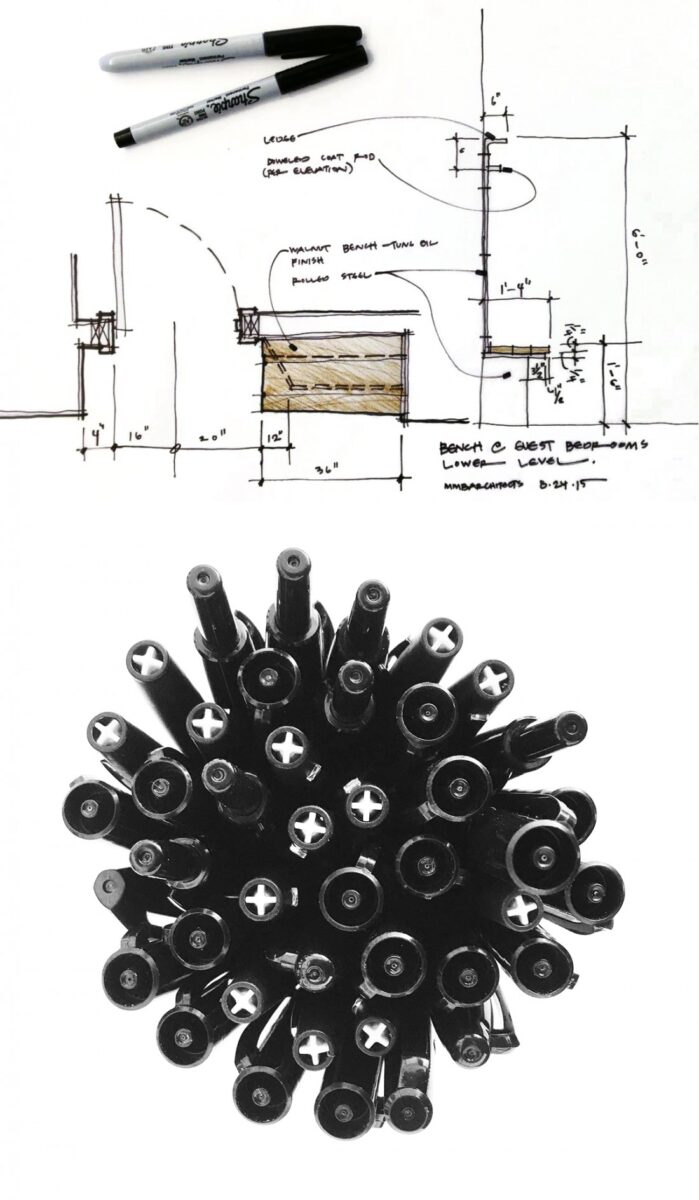 Dicas e Técnicas para Aprender a Desenhar como um Arquiteto 5 Conjunto de canetas de esboço do arquiteto Bob Borson.
