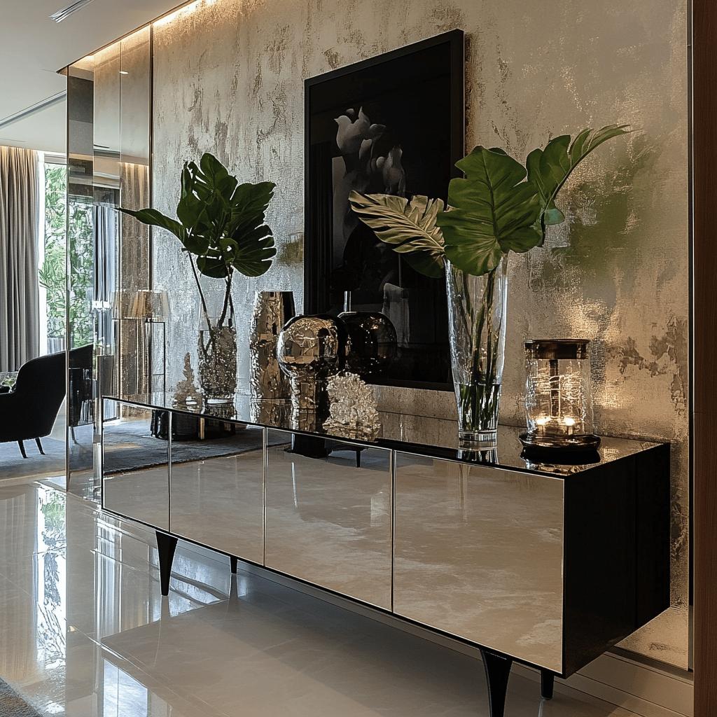 Inspirações para Transformar o Visual da Sua Casa com Aparadores Espelhados 4 Aparador Espelhado: 60 Inspirações para Incrementar o Visual do Seu Lar
