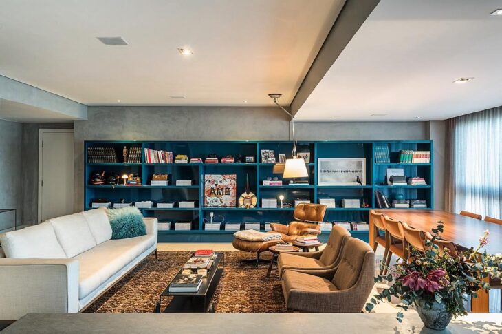Decore sua Casa com Estilo Usando Azul Petróleo 9 INOVE NA DECORAÇÃO COM UMA ESTANTE NO TOM