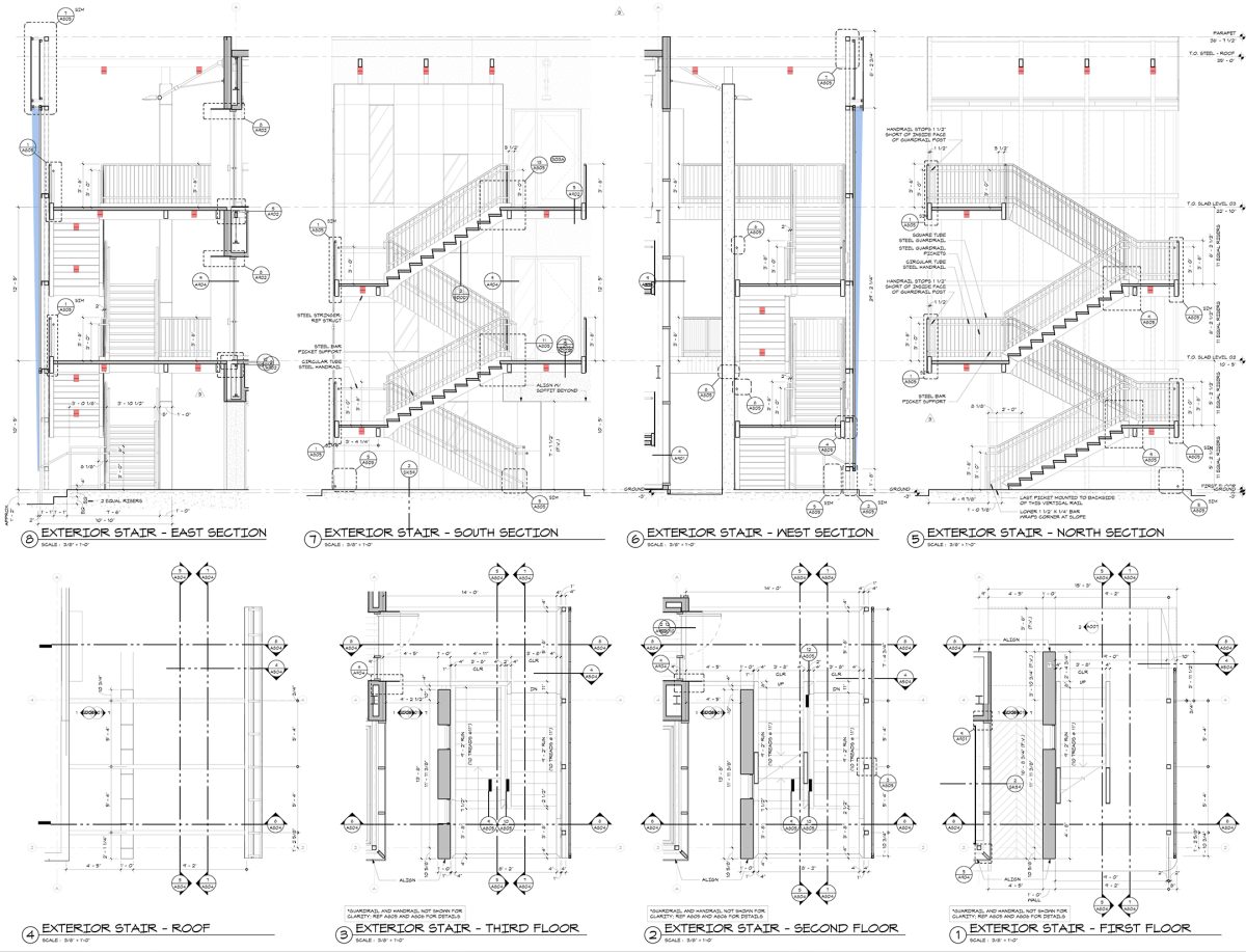 A Importância dos Desenhos Arquitetônicos na Prática Profissional. 10 desenhos de escadas externas de metal
