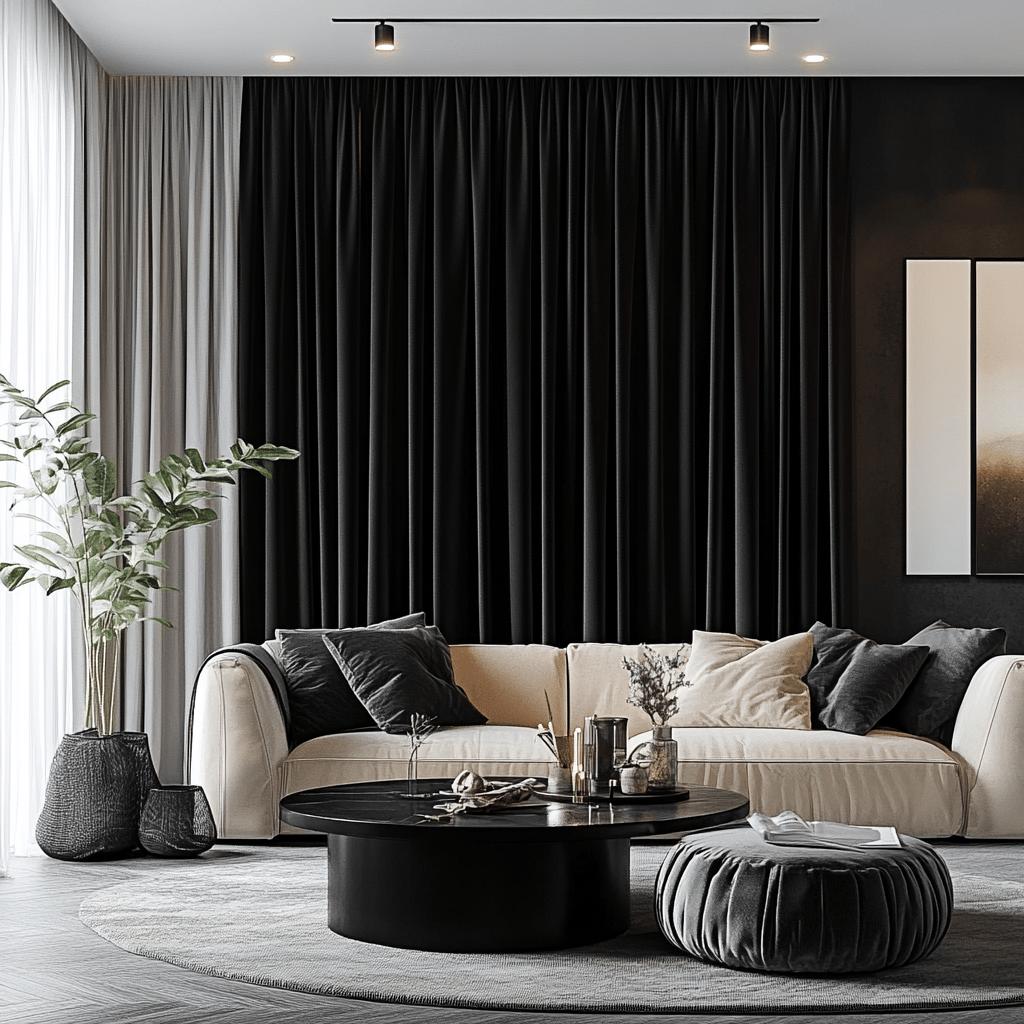 Ideias de decoração com cortinas pretas para criar um ambiente luxuoso e exclusivo 4 Cortina preta: 35 decorações para um espaço luxuoso e único