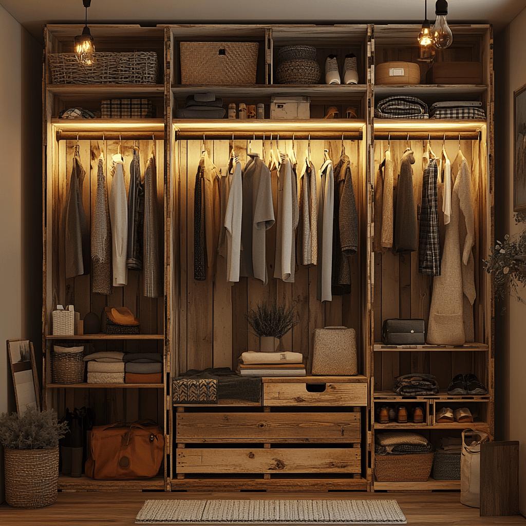 Dicas para Construir um Guarda-Roupa de Pallet e Organizar Seus Pertences com Criatividade 2 Como Fazer um Guarda-Roupa de Pallet e 50 Ideias para Organizar