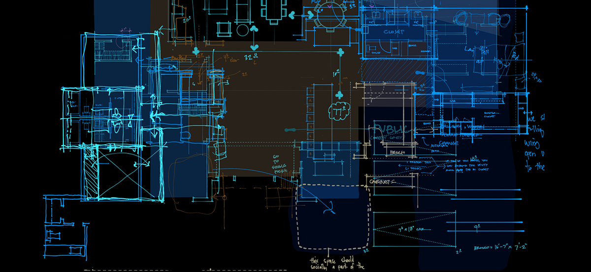 Uma Visão Semanal da Rotina de um Arquiteto 7 redlines e conceitos de plano esboçados para a 'Z House'