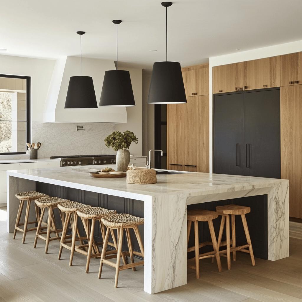 15 Ideias Elegantes de Ilhas de Cozinha com Assentos para Transformar Seu Espaço