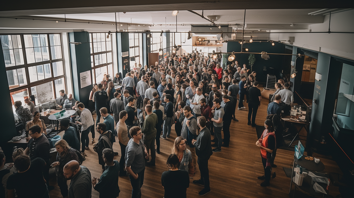 Networking Autêntico: Como Construir Conexões Significativas 3 Ilustração sobre networking, representando a interação entre profissionais.