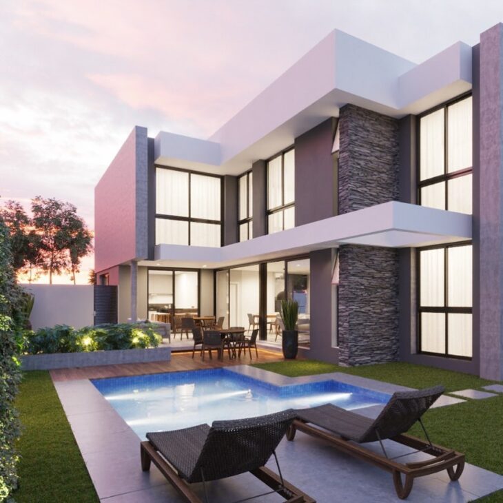Opções de porcelanato para piscina e orientações de aplicação 10 Imagem do uso de porcelanato ao redor da piscina que une estética e segurança.