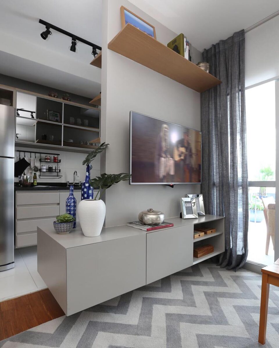 Ideias de Modelos de Rack Suspenso para Melhorar e Decorar Seu Ambiente 5 Além de deixar o espaço mais bonito.