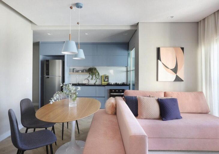 Projetos de Sala Rosa que Transmitem Charme e Delicadeza em Diferentes Estilos 10 Sala rosa que combina muito bem com o estilo escandinavo.