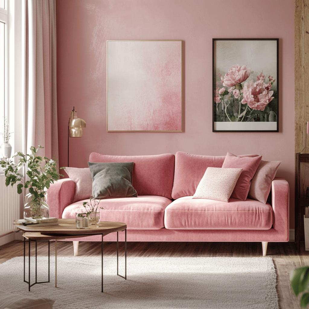 Projetos de Sala Rosa que Transmitem Charme e Delicadeza em Diferentes Estilos 6 50 Projetos de Sala Rosa: Charme e Delicadeza em 8 Estilos