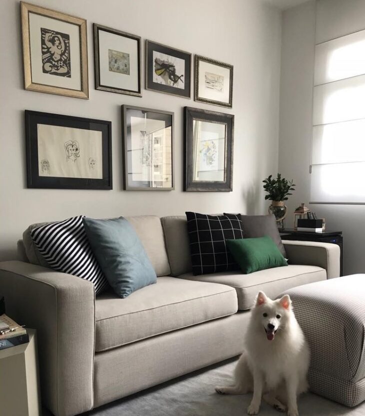 Dicas para Integrar o Sofá Cinza na Decoração da Sua Casa 7 O sofá cinza fica lindo com almofadas coloridas.
