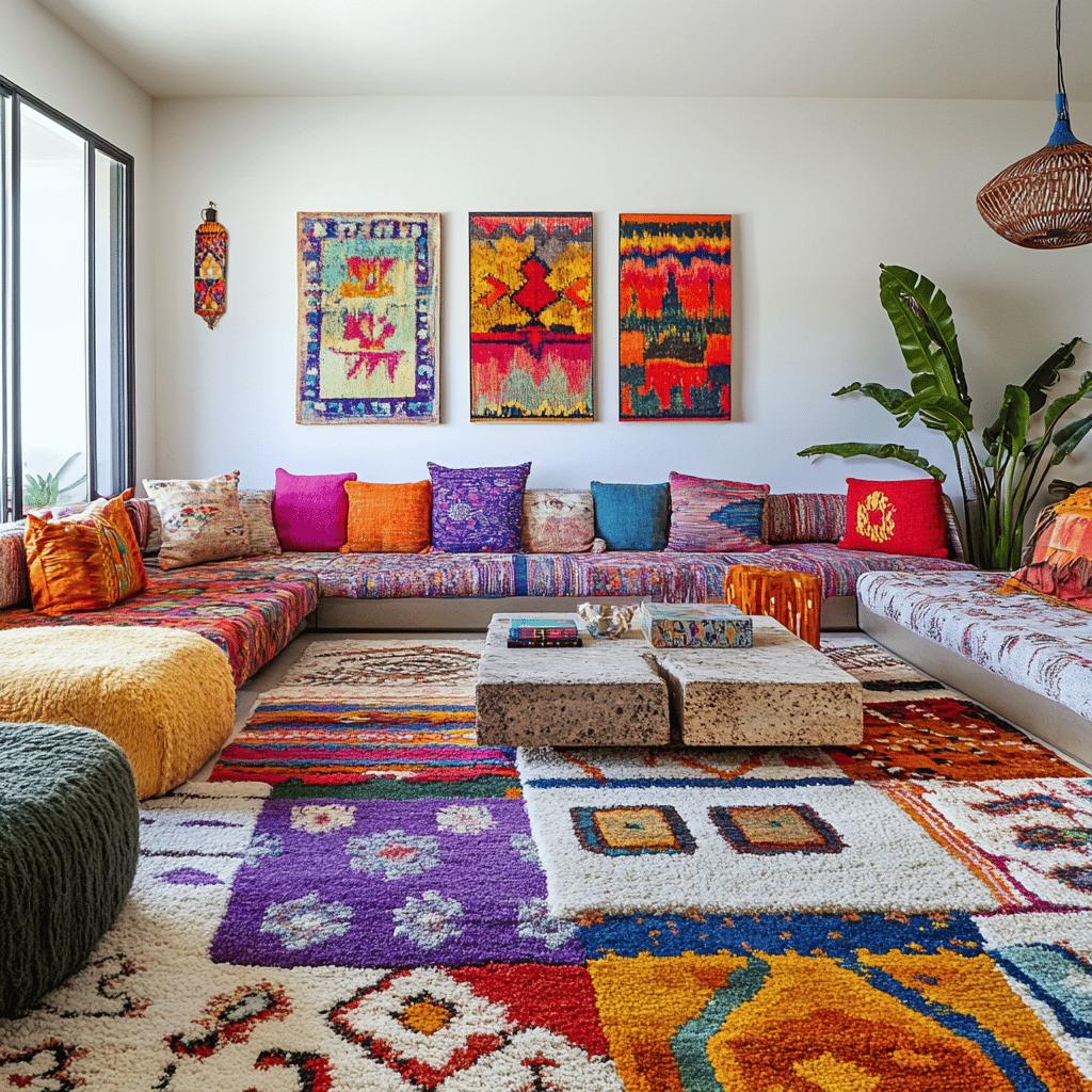 Modelos de tapetes coloridos para alegrar sua casa 2 Tapete colorido: 50 modelos para deixar sua casa mais alegre