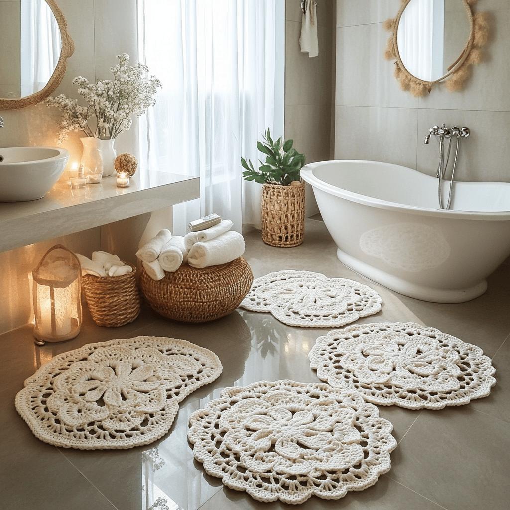 Inspirações de Crochê para Transformar Seu Banheiro com Tapetes Elegantes 2 50 Modelos de Tapete de Crochê para Banheiro