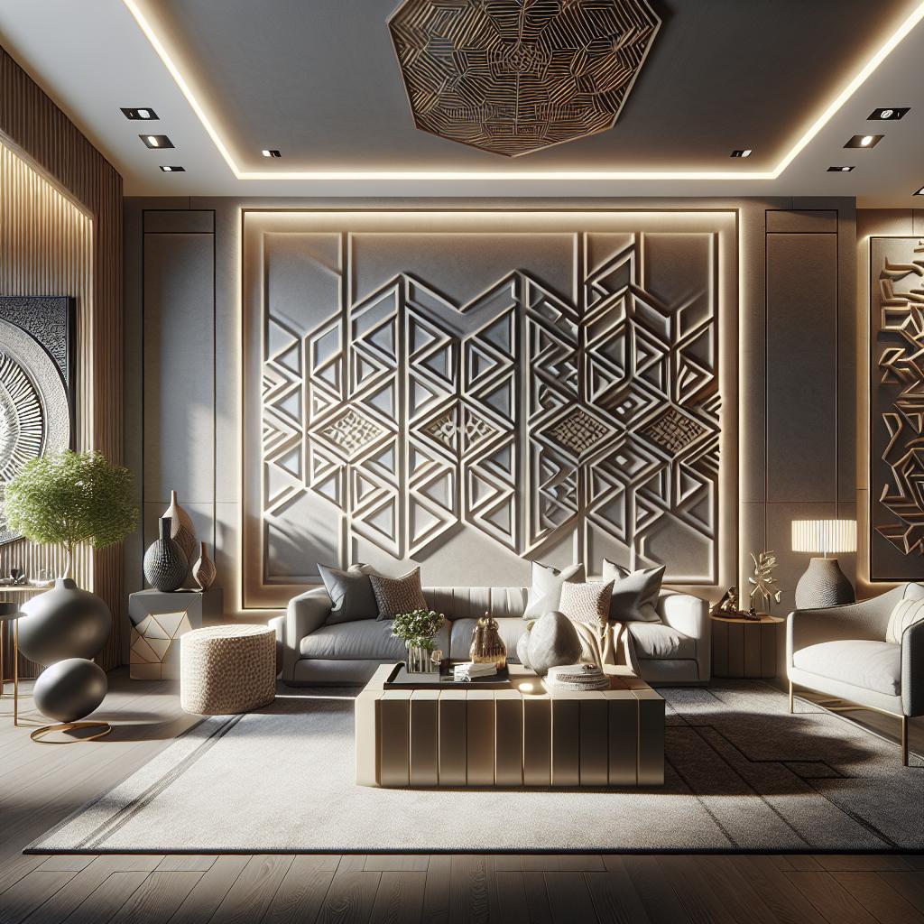 As 10 Melhores Inspirações em Revestimento 3D para sua Casa 1 https://www.tuacasa.com.br/revestimento-3d/