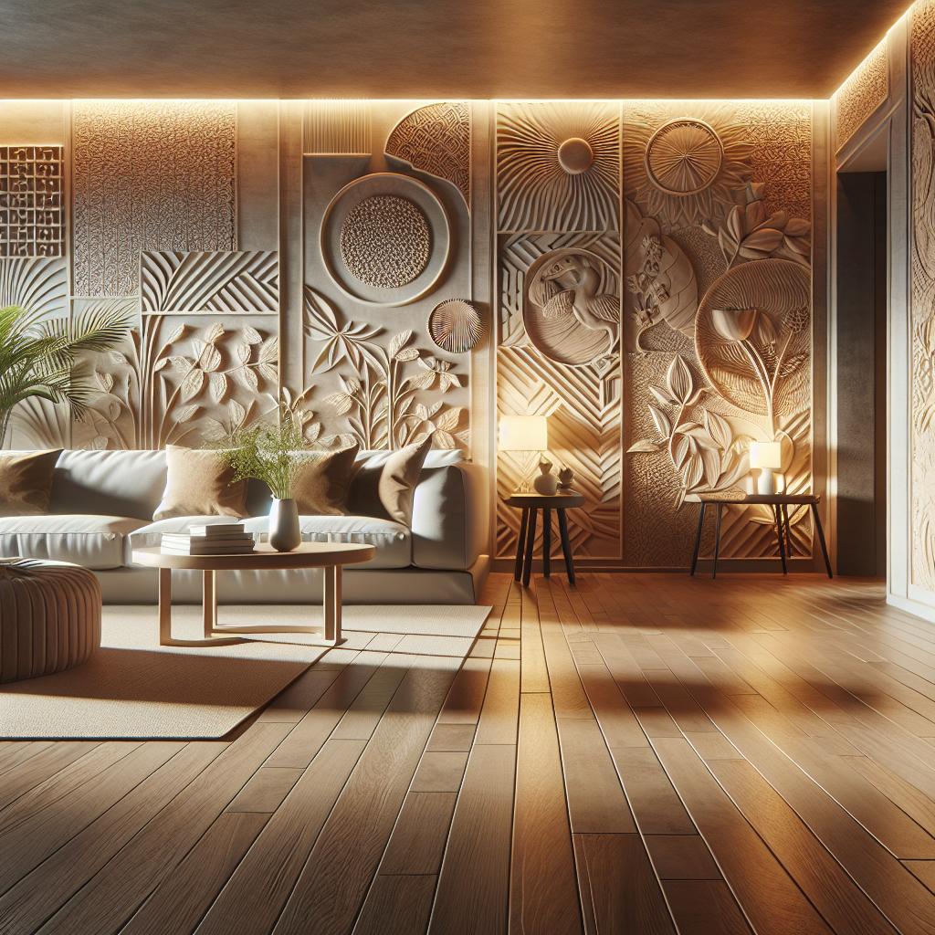 As 10 Melhores Inspirações em Revestimento 3D para sua Casa 2 https://www.tuacasa.com.br/revestimento-3d/