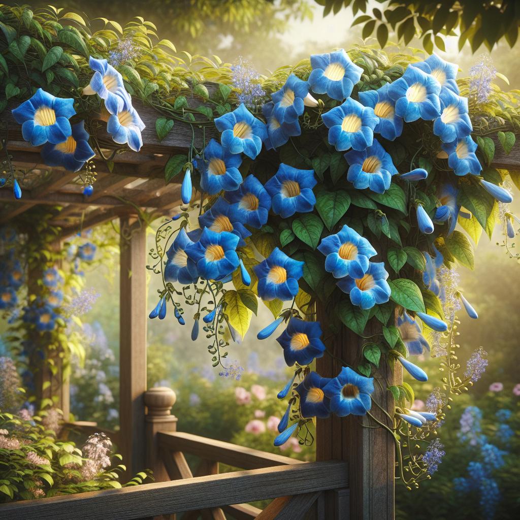 Descubra as 7 Melhores Dicas para Cuidar da Thunbergia Grandiflora 1 https://maniadeplantas.com.br/externas/thunbergia-grandiflora-como-cuidar-da-trepadeira-com-flores-ornamentais/
