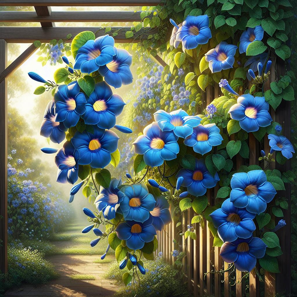 Descubra as 7 Melhores Dicas para Cuidar da Thunbergia Grandiflora 2 https://maniadeplantas.com.br/externas/thunbergia-grandiflora-como-cuidar-da-trepadeira-com-flores-ornamentais/