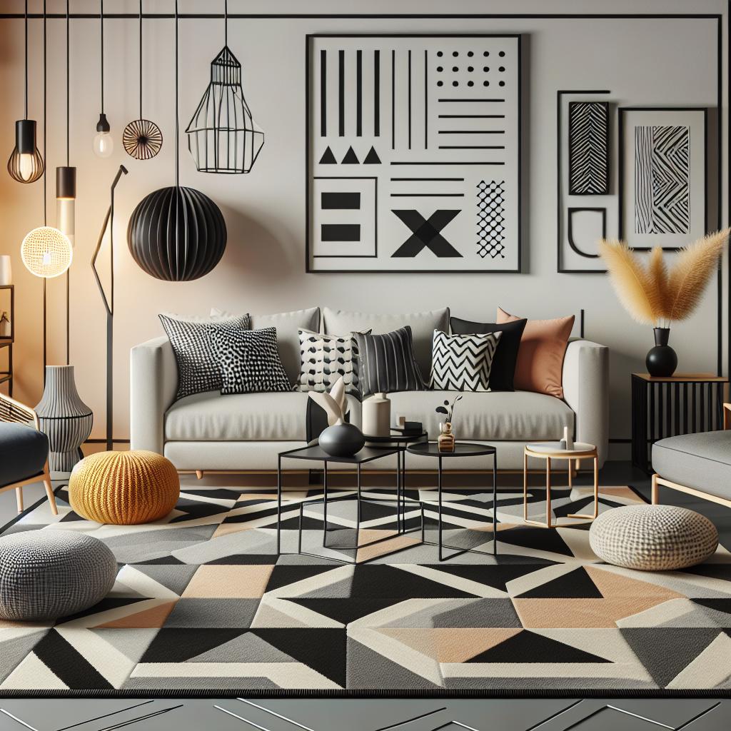 10 Ideias Criativas com Tapetes Pretos e Brancos 3 https://www.tuacasa.com.br/tapete-preto-e-branco/
