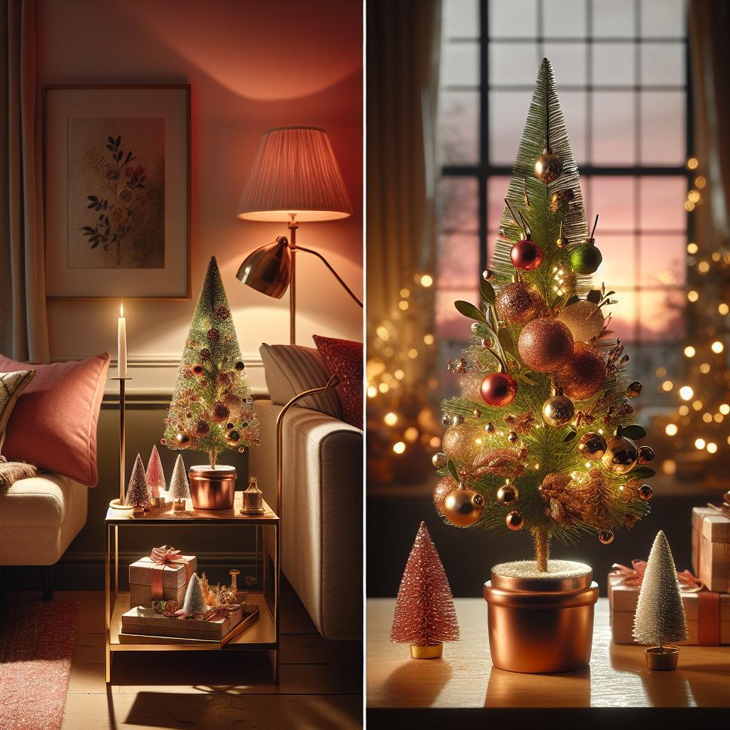 10 Ideias Criativas para Decorar sua Árvore de Natal Pequena 3 https://www.tuacasa.com.br/arvore-de-natal-pequena-decorada/