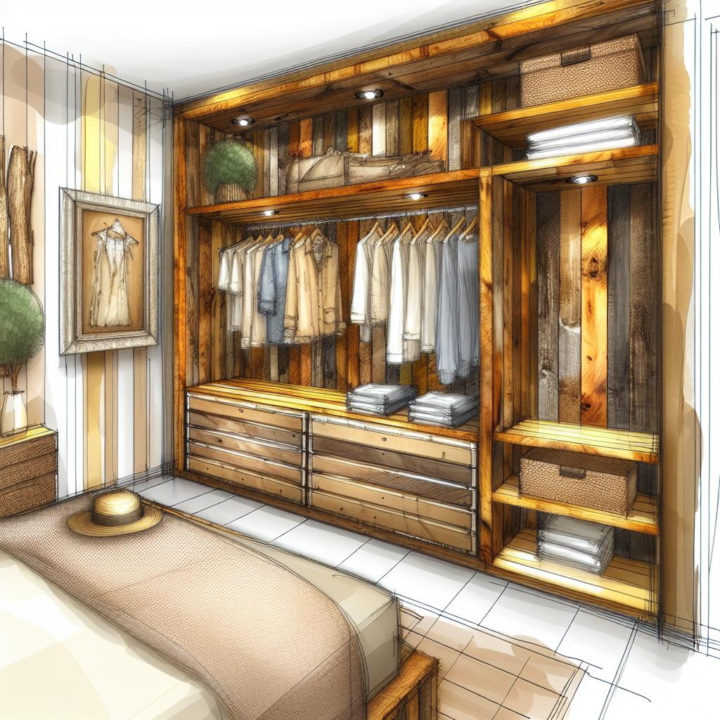 10 Ideias Criativas de Guarda-Roupas de Pallet para Transformar seu Espaço 1 guarda-roupa-de-pallet