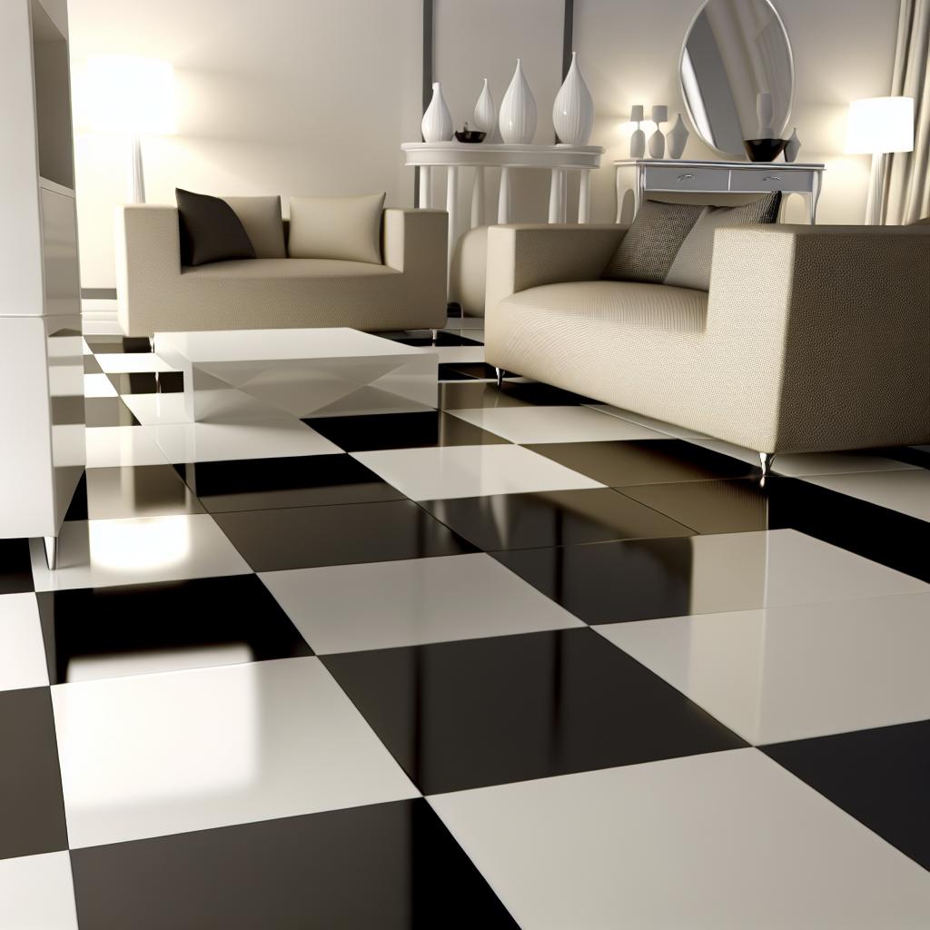 10 Inspirações para Decorar com Piso Preto e Branco 1 piso-preto-e-branco