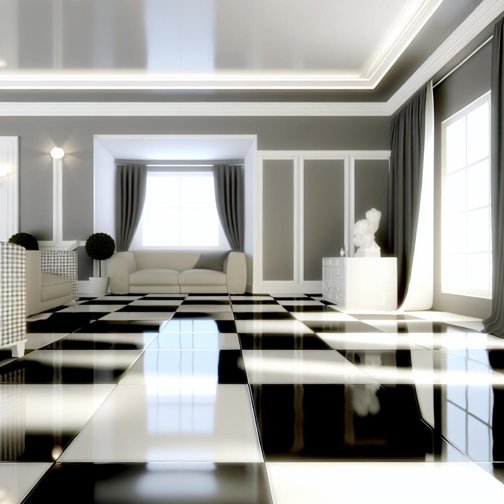 10 Inspirações para Decorar com Piso Preto e Branco 2 piso-preto-e-branco