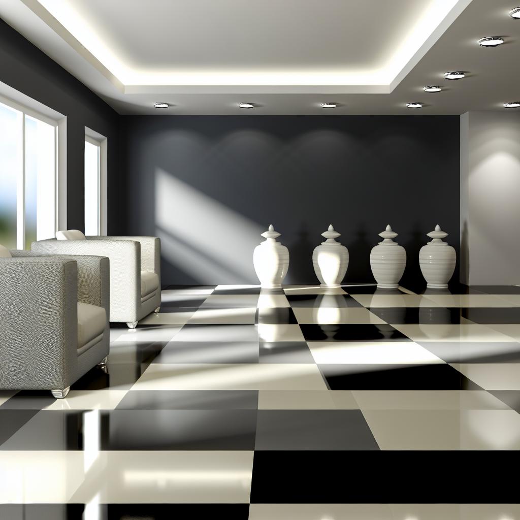 10 Inspirações para Decorar com Piso Preto e Branco 3 piso-preto-e-branco
