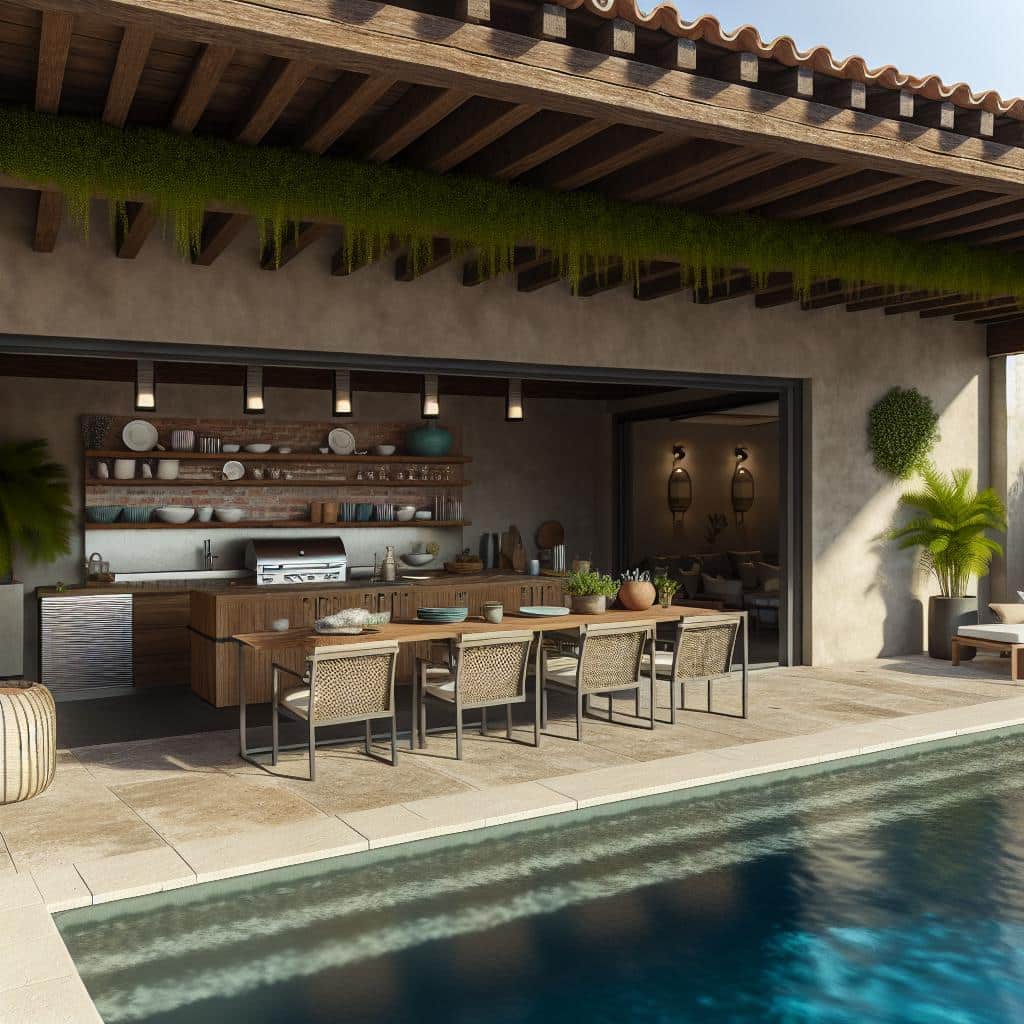 Transforme sua área gourmet com piscina com 10 ideias que vão surpreender 2 area-gourmet-com-piscina