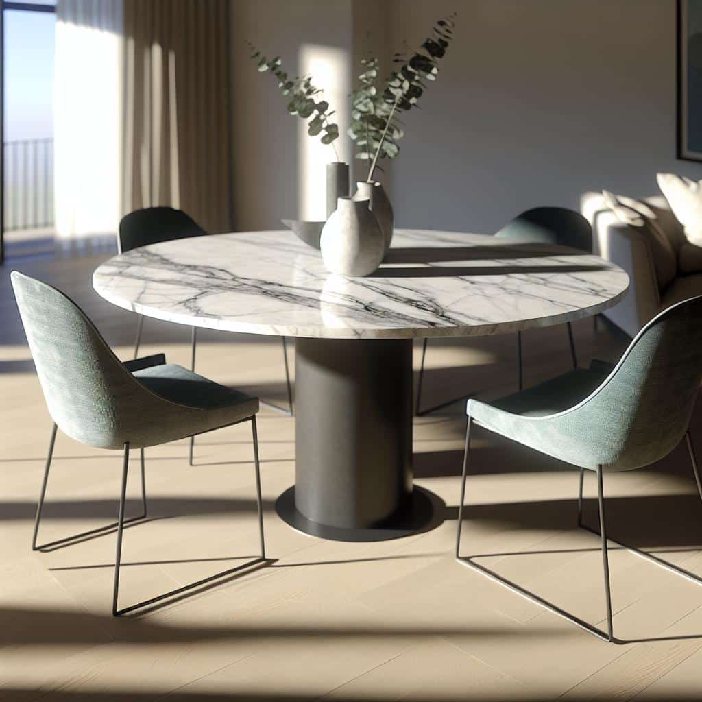 10 ideias de mesa de mármore elegante que transformam sua sala 2 mesa-de-marmore